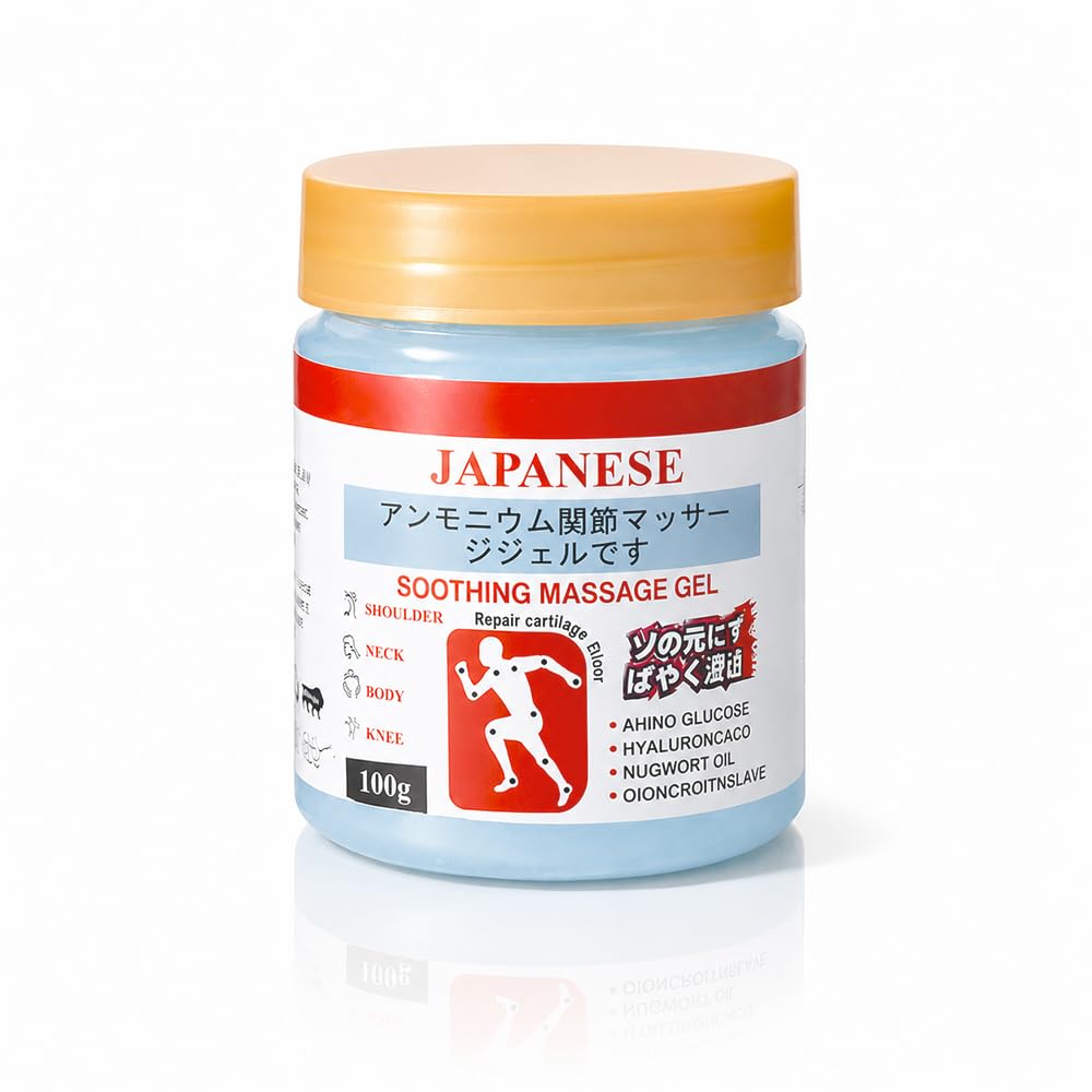Japanese Formula Soothing Massage Gel | Enhanced Cooling Formula | Fast Cooling Relief for Neck, Shoulder, Back, Knee & Joint Pain | Non-Greasy Massage Gel | 100g (Pack of 3+1 Free)