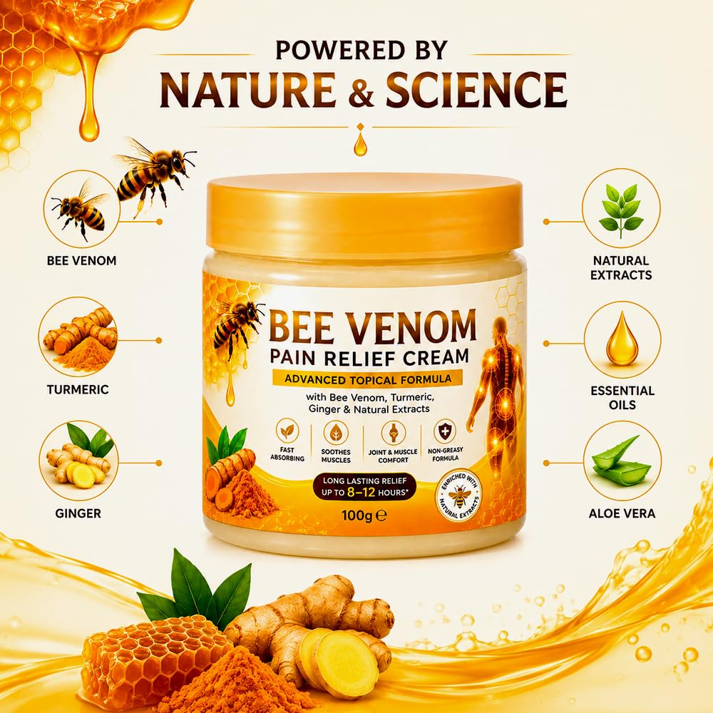 Bee Venom Pain Relief Cream with Turmeric & Ginger 100g- Pack of 2