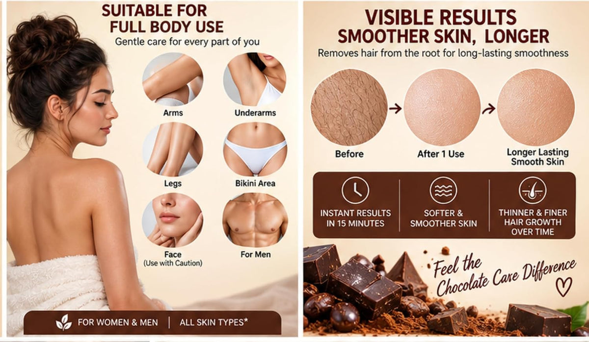 Hair Remover Herbal Body Wax | Bikini Wax Powder 100g (Chocolate)