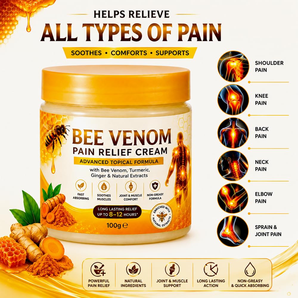 Bee Venom Pain Relief Cream with Turmeric & Ginger 100g- Pack of 2