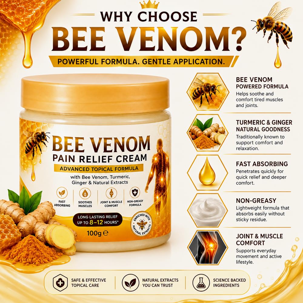 Bee Venom Pain Relief Cream with Turmeric & Ginger 100g- Pack of 2