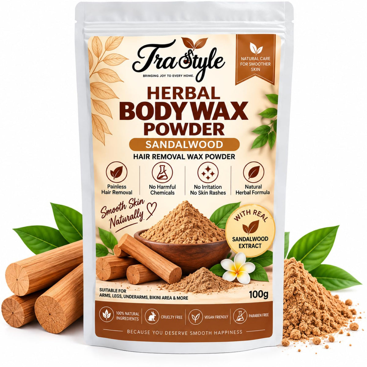 Hair Remover Herbal Body Wax | Bikini Wax Powder 100g (Chocolate)